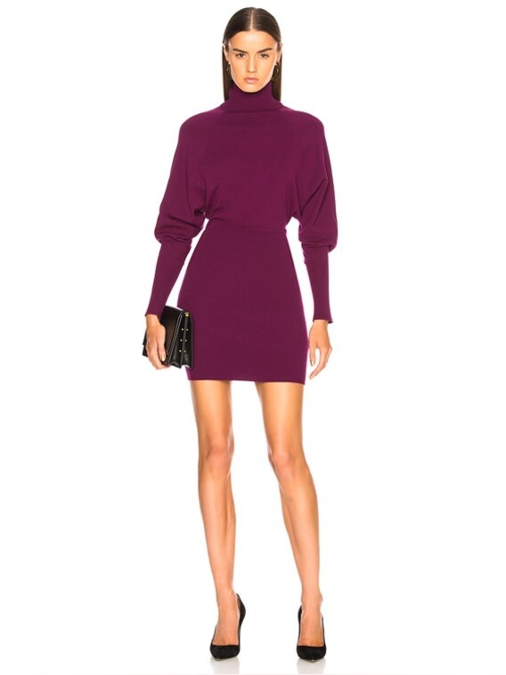 A.L.C. purple ribbed dolman sleeve Caren sweater dress in Deep Orchid size S